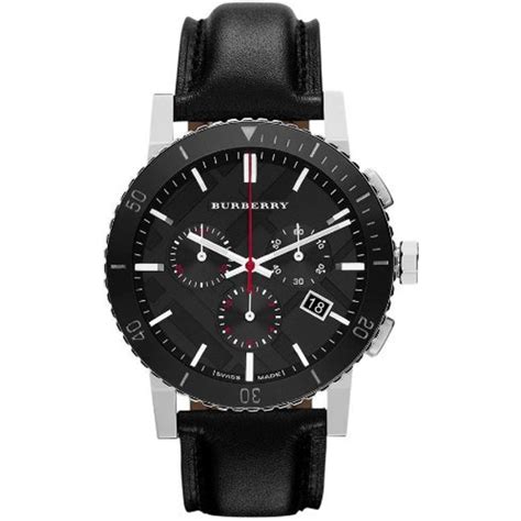 burberry bu9382|Burberry Black Dial Chronograph Black Leather Men's Watch .